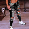 Light Blue Ripped Jeans For Women 2022 Street Style Sexy Low Rise Distressed Trouser Stretch Skinny Hole Denim Pencil Pants