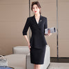 Light Green Half Sleeve Suits Women Summer Thin High End Professional Temperament Slim Blazer And Skirt Office Ladies Work Wear