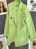 Light Green Suit Women's 2023 Autumn Korean Loose  Long Sleeves Casual Suit Jacket Lady Office Blazer Female Tops