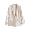 Light Pink Spring Autumn Satin Texture Blazer Casual Loose Coat Drape Temperament Drape Decoration Blazer Top