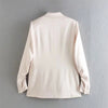 Light Pink Spring Autumn Satin Texture Blazer Casual Loose Coat Drape Temperament Drape Decoration Blazer Top