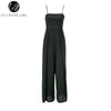 Lily Rosie Girl Backless Bow Black Sexy Jumpsuits Women Long Pants Playsuits Spaghetti Strap Casual Beach Party Rompers Overalls