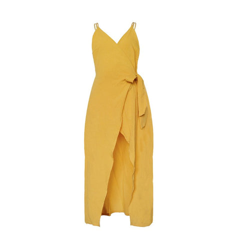 Lily Rosie Girl Sexy Wrap V Neck Floral Print Yellow Women Mini Dresses 2022 Summer Party Beach Ruffles Boho Dress Short Vestido