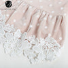 Lily Rosie Girl White Lace Dot Women Mini Dresses 2022 Summer Sexy V Neck Party Beach Mesh Dress Backless Flare Sleeve Vestidos