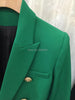 Limited GREEN Double Breasted Blazer Slim Waist Shoulder Notched lapels Woman Suit 2023 Spring Summer Autumn