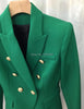 Limited GREEN Double Breasted Blazer Slim Waist Shoulder Notched lapels Woman Suit 2023 Spring Summer Autumn
