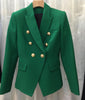 Limited GREEN Double Breasted Blazer Slim Waist Shoulder Notched lapels Woman Suit 2023 Spring Summer Autumn