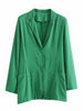 Linen Casual Suit Oversized Green Women Summer Jacket Classic Soft Woman Blazer 2023 Autumn Elegant Female Long Blazers Outfit
