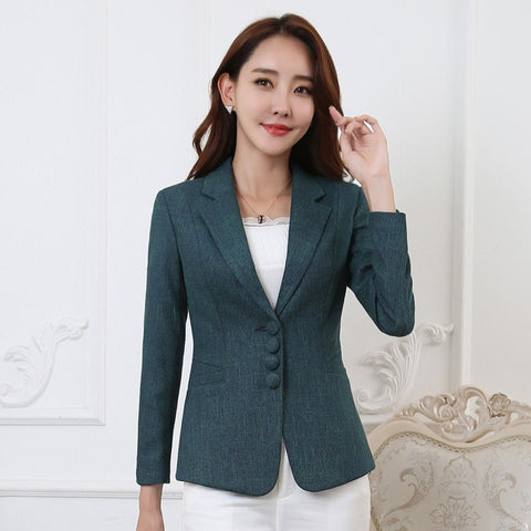 Linen Cotton Women Blazer And Jacket Suit 2022 New Fashion Autumn Slim short Coat Female Blaser Feminino Chaquetas Mujer