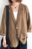 Linen Suit Jacket Women's Spring And Autumn Loose Large Size All-Match Mid-Length Casual Shirt Blazer Retro Long Sleeve Top H086