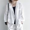 Linen Suit Jacket Women's Spring And Autumn Loose Large Size All-Match Mid-Length Casual Shirt Blazer Retro Long Sleeve Top H086