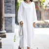 Linen dress big size Batwing Cotton Women Long Dress Oversized Zen style Solid Robe ete 2022 Femme Gown Loose Casual Maxi Dress