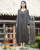 Linen dress big size Batwing Cotton Women Long Dress Oversized Zen style Solid Robe ete 2022 Femme Gown Loose Casual Maxi Dress
