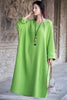 Linen dress big size Batwing Cotton Women Long Dress Oversized Zen style Solid Robe ete 2022 Femme Gown Loose Casual Maxi Dress