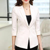 Linen small siut women office lady formal Casual Coat  three quarter Sleeve Cotton Blazer Tops plus size 4XL