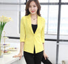 Linen small siut women office lady formal Casual Coat  three quarter Sleeve Cotton Blazer Tops plus size 4XL