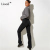Liooil Boyfriend Slit High Waisted Jeans Women Streetwear Straight Leg Black Skinny Jeans Pants Fall 2022 Casual Denim Trousers