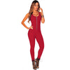 Sexy Club Zip Up Black Bodycon Jumpsuit Summer Autumn Sleeveless Deep V Neck Backless Women Rompers Slim Stretch Overalls