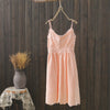 Little fresh seaside holiday V-neck Waist Beach skirt fairy temperament Cotton Linen Lace open back suspender dress