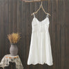 Little fresh seaside holiday V-neck Waist Beach skirt fairy temperament Cotton Linen Lace open back suspender dress