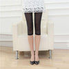 New Soft Comfy Sexy Lace Mesh Leggings Hollow Out Black Mid-Calf Leggings Women Clothings Stretch Skinny Half Pants