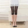 New Soft Comfy Sexy Lace Mesh Leggings Hollow Out Black Mid-Calf Leggings Women Clothings Stretch Skinny Half Pants