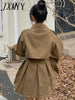 Ln Autumn and Winter Oof 2023, The British Style Solid Ccolor Double-Breasted Lapel Lace-Up Is Slim And Long Trench Coat