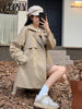 Ln Autumn and Winter Oof 2023, The British Style Solid Ccolor Double-Breasted Lapel Lace-Up Is Slim And Long Trench Coat