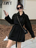 Ln Autumn and Winter Oof 2023, The British Style Solid Ccolor Double-Breasted Lapel Lace-Up Is Slim And Long Trench Coat