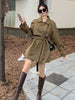 Ln Autumn and Winter Oof 2023, The British Style Solid Ccolor Double-Breasted Lapel Lace-Up Is Slim And Long Trench Coat