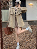 Ln Autumn and Winter Oof 2023, The British Style Solid Ccolor Double-Breasted Lapel Lace-Up Is Slim And Long Trench Coat