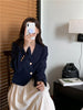Lnsozkdg 2 Piece Sets Women All-match Cropped Notched Blazer Solid Pleated Simple Cozy Elegant OL Autumn Ulzzang Y2k