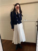 Lnsozkdg 2 Piece Sets Women All-match Cropped Notched Blazer Solid Pleated Simple Cozy Elegant OL Autumn Ulzzang Y2k