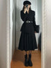 Lnsozkdg Elegant 2023 Spring Autumn Women's Business Blazer Top+Tulle Slit Skirt Female Casual Solid Two Pieces Sets
