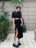 Lnsozkdg Spring Autumn Black 2 Pieces Set Women Lady Temperament Formal Casual Short Cropped Coat High Waist Skirt Slim Suits