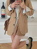 Lnsozkdg Spring Summer Style Short-Height Skirt Outfit Western Style High Suit Jacket Korean Autumn with Two-Piece Women Y2k