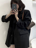 Lnsozkdg Women Casual Pure Color Autumn Blazer Notched Collar Long Sleeve Loose Jacket FashionTide Autumn 2023 Traf Harajuku