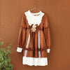 Lolita Style Dress Women Lace Maid Costume Dress Long Sleeve Kawaii Loose Soft Sisters   Female Cute  Sweet Mid Dress