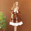 Lolita Style Dress Women Lace Maid Costume Dress Long Sleeve Kawaii Loose Soft Sisters   Female Cute  Sweet Mid Dress