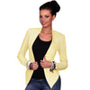 Office Ladies Solid Blazers 2022 New Formal Women's Blaser Pocket Collarless Elegant Long Sleeve Outwear Feminino Suit
