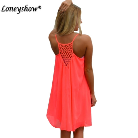 Summer Femme Vintage Casual Dress Elegant Halter O-Neck Sleeveless Hollow Out Mini Lace Dress