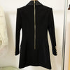 Long Blazer Dress 2022 Spring Black White Coat Classic Double Breasted Back Zippe Satin Shawl Collar Women Blazer Suit Dress