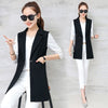 Long Blazer Women Plus Size Sleeveless Slim Fit Casual Blazers Women Louson Femme Cape Blazer Mantel Damen Ladies Coats QB5