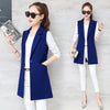 Long Blazer Women Plus Size Sleeveless Slim Fit Casual Blazers Women Louson Femme Cape Blazer Mantel Damen Ladies Coats QB5