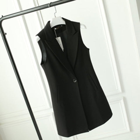 Long Blazer Women Plus Size Sleeveless Slim Fit Casual Blazers Women Louson Femme Cape Blazer Mantel Damen Ladies Coats QB5