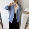 Long Blazers Women Thin Summer Ropa De Mujer Office Lady Sun-proof Cool Streetwear England Style Stylish Loose Ins Retro