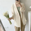 Long Blazers Women Thin Summer Ropa De Mujer Office Lady Sun-proof Cool Streetwear England Style Stylish Loose Ins Retro
