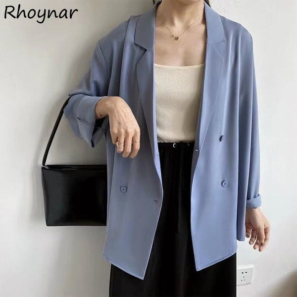 Long Blazers Women Thin Summer Ropa De Mujer Office Lady Sun-proof Cool Streetwear England Style Stylish Loose Ins Retro