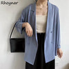 Long Blazers Women Thin Summer Ropa De Mujer Office Lady Sun-proof Cool Streetwear England Style Stylish Loose Ins Retro