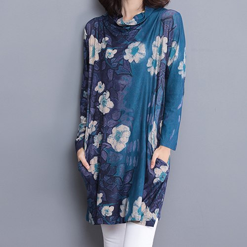 Long Oversize Shirt Women Blouse 2022 Autumn Winter Flower Print Loose Long Sleeve Blouse Women Tunic Tops Plus Size blusas